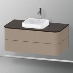 Immagine di Duravit HAPPY D.2 PLUS base sottolavabo sospesa per lavabi Happy D.2 Plus, 100 cm, 2 cassetti, cassetto superiore con scasso per il sifone e coprisifone, finitura lino HP497107575