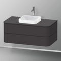 Immagine di Duravit HAPPY D.2 PLUS base sottolavabo sospesa per lavabi Happy D.2 Plus, 100 cm, 2 cassetti, cassetto superiore con scasso per il sifone e coprisifone, colore grigio grafite finitura opaco HP497108080