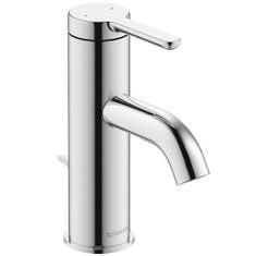 Immagine di Duravit C.1 miscelatore monocomando a leva, taglia S, con scarico e saltarello, finitura cromo C11010001010
