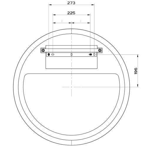 Immagine di Gessi CONO specchio a parete, diametro 70 cm, telaio colore bianco 45921#520