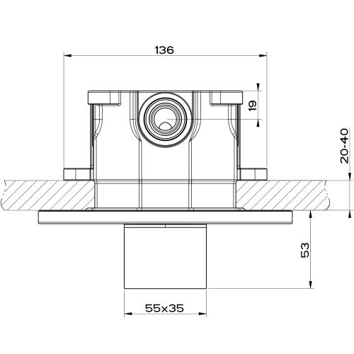 Immagine di Gessi OVALE miscelatore termostatico doccia, a parete, 2 uscite, finitura cromo 23234#031