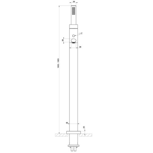 Immagine di Gessi OVALE piantana esterno vasca, con doccetta, finitura cromo 24964#031