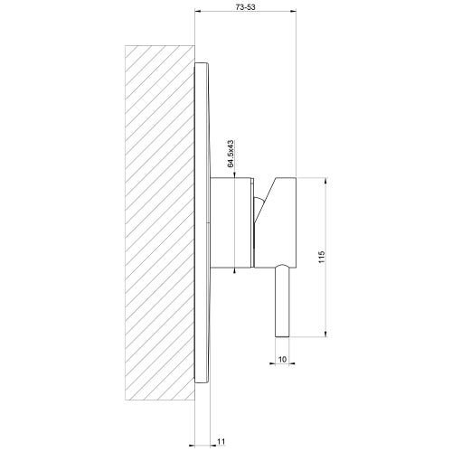 Immagine di Gessi OVALE miscelatore a parete, 1 uscita, finitura finox 44702#149