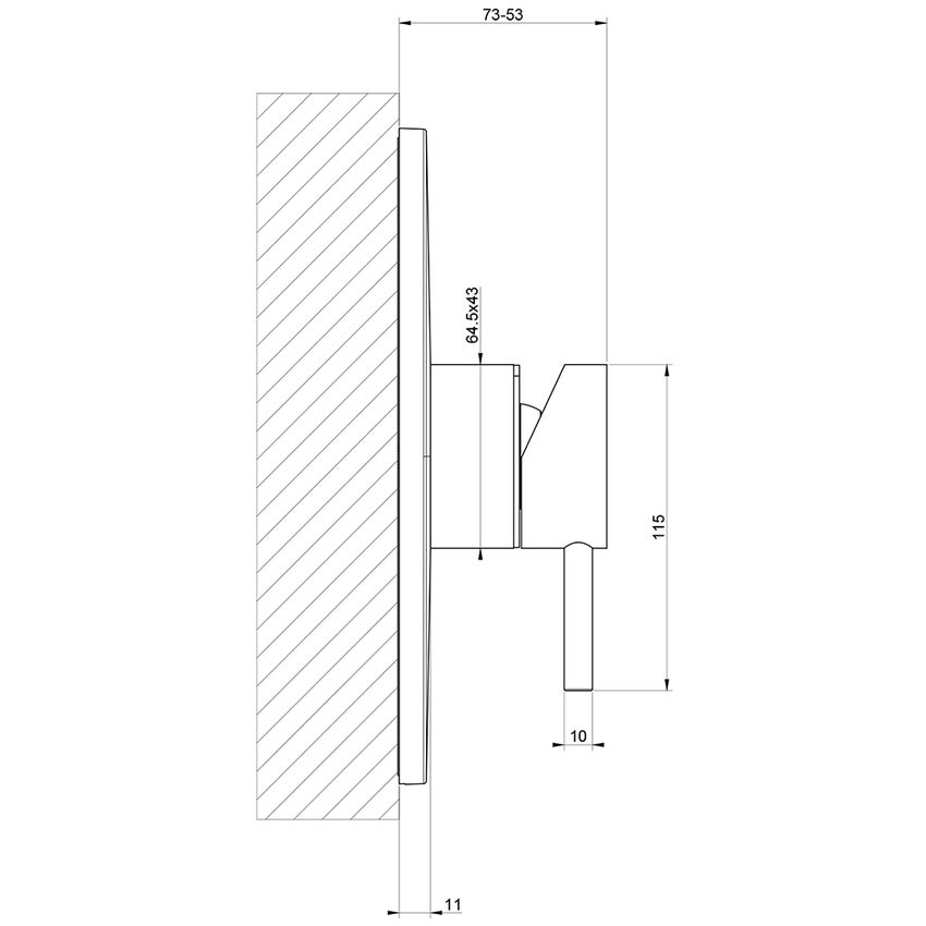 Immagine di Gessi OVALE miscelatore a parete, 1 uscita, finitura finox 44702#149