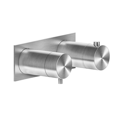 Immagine di Gessi 316 miscelatore termostatico doccia, a parete, 3 uscite, senza corpo incasso, finitura steel brushed 54036#239