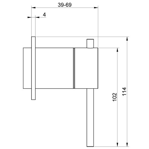 Immagine di Gessi 316 SHOWER miscelatore doccia, a parete, 2 uscite, senza corpo incasso, finitura steel brushed 54079#239