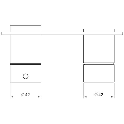Immagine di Gessi 316 SHOWER miscelatore doccia, a parete, 2 uscite, senza corpo incasso, finitura steel brushed 54079#239