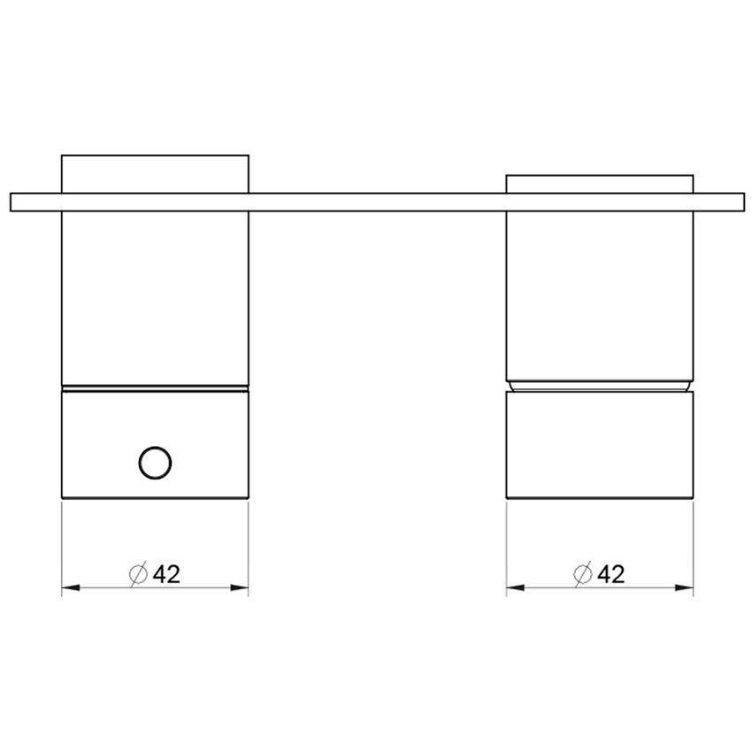 Immagine di Gessi 316 SHOWER miscelatore doccia, a parete, 2 uscite, senza corpo incasso, finitura steel brushed 54079#239