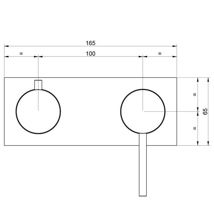 Immagine di Gessi 316 SHOWER miscelatore doccia, a parete, 2 uscite, senza corpo incasso, finitura steel brushed 54079#239