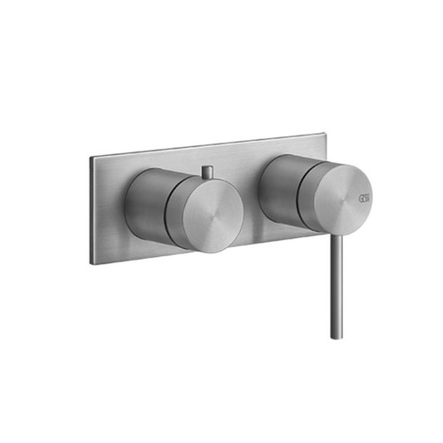 Immagine di Gessi 316 SHOWER miscelatore doccia, a parete, 2 uscite, senza corpo incasso, finitura steel brushed 54079#239