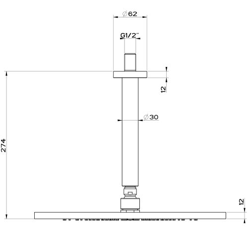 Immagine di Gessi 316 SHOWER soffione a soffitto, orientabile, finitura steel brushed 54152#239