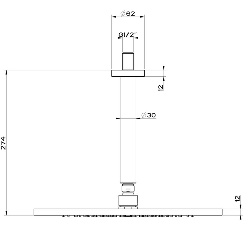 Immagine di Gessi 316 SHOWER soffione a soffitto, orientabile, finitura steel brushed 54152#239