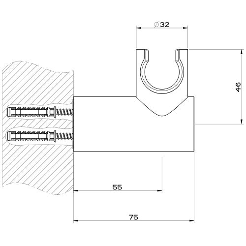 Immagine di Gessi 316 SHOWER supporto duplex orientabile per doccetta, finitura steel brushed 54160#239
