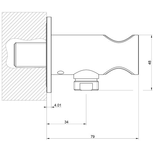 Immagine di Gessi 316 SHOWER presa acqua con supporto doccetta, finitura steel brushed 54161#239