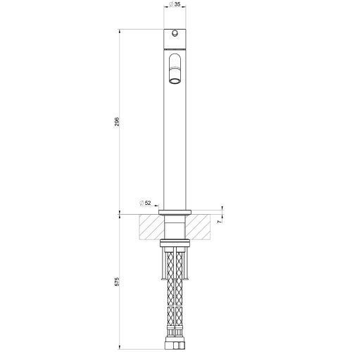 Immagine di Gessi OXYGENE miscelatore monocomando con canna girevole, finitura finox 16709#149