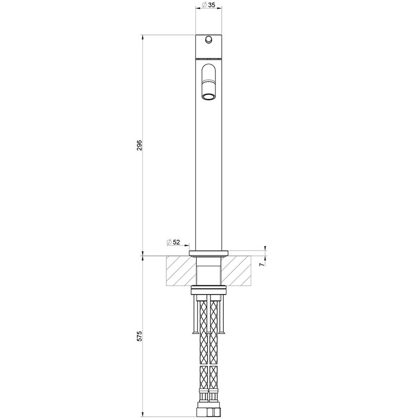 Immagine di Gessi OXYGENE miscelatore monocomando con canna girevole, finitura finox 16709#149