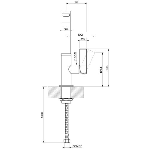 Immagine di Gessi HELIUM miscelatore monocomando con canna girevole, per lavello, finitura cromo 17015#031