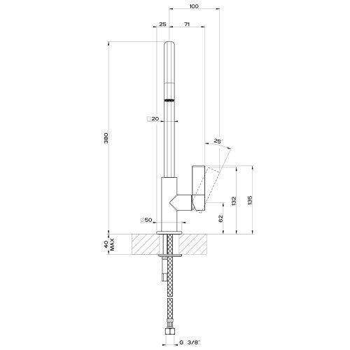 Immagine di Gessi HELIUM miscelatore monocomando con canna girevole, per lavello, finitura cromo 17105#031
