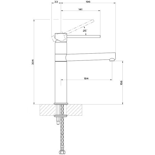 Immagine di Gessi NEUTRON miscelatore monocomando con canna girevole, per lavello, finitura cromo 17118#031