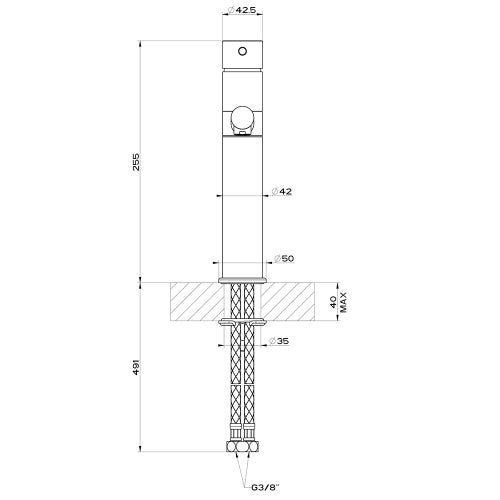 Immagine di Gessi NEUTRON miscelatore monocomando con canna girevole, per lavello, finitura cromo 17118#031