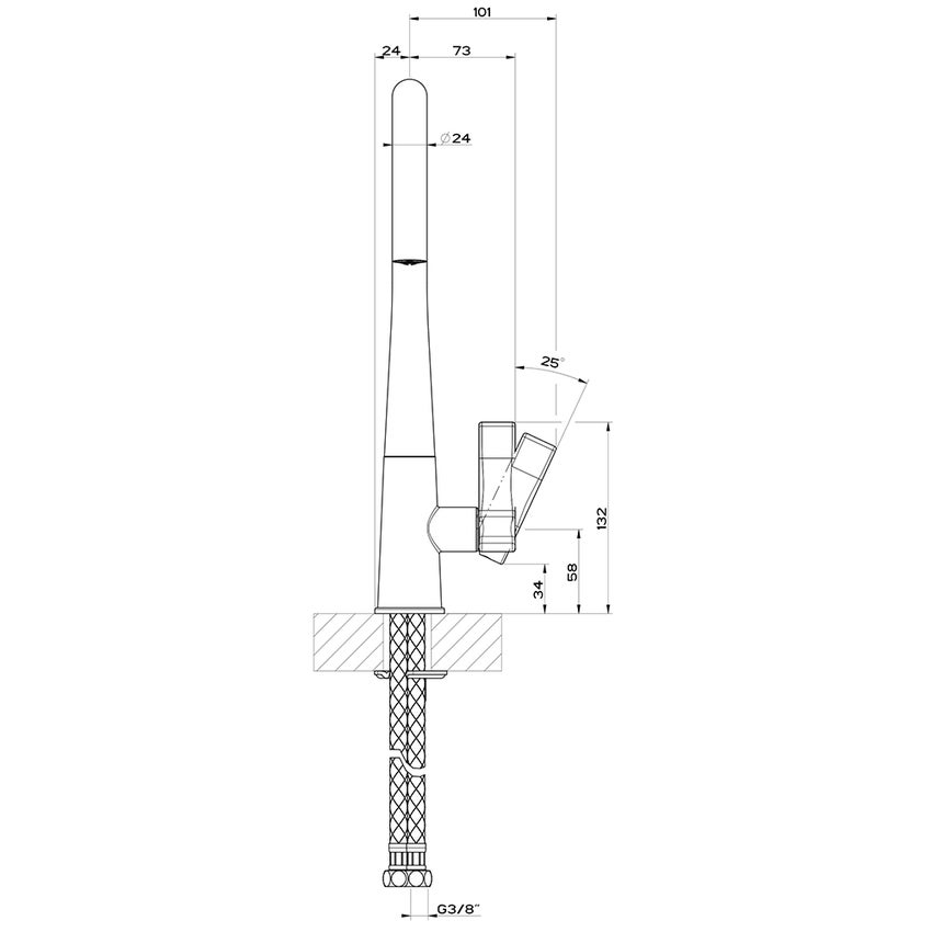 Immagine di Gessi PROTON miscelatore monocomando con canna girevole, finitura cromo 17151#031