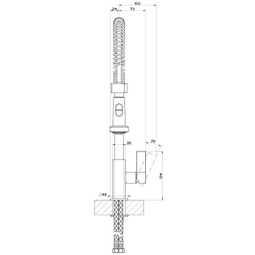Immagine di Gessi MONACO miscelatore semi pro monocomando, con canna girevole e doccetta estraibile doppio getto, finitura cromo 17157#031