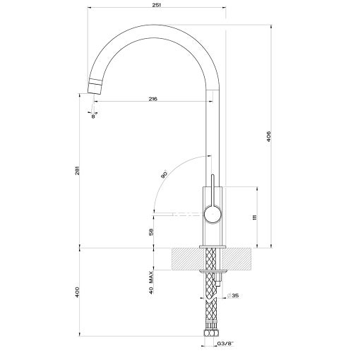 Immagine di Gessi MONACO miscelatore monocomando con canna girevole, finitura cromo 17159#031