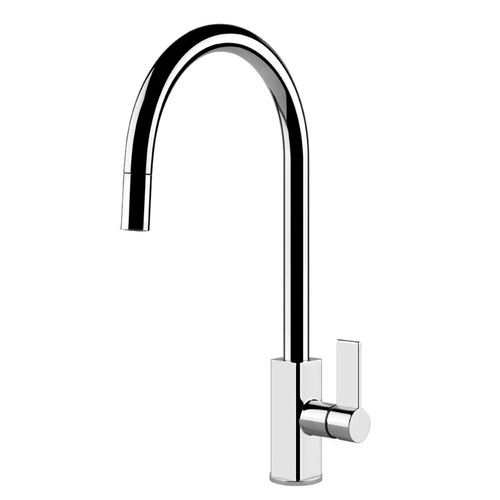 Immagine di Gessi MONACO miscelatore monocomando, con canna girevole e doccetta estraibile, finitura cromo 17163#031