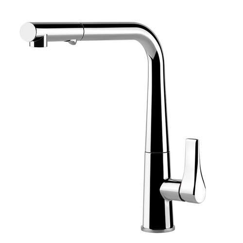 Immagine di Gessi PROTON miscelatore monocomando, con canna girevole e doccetta estraibile doppio getto, finitura cromo 17177#031