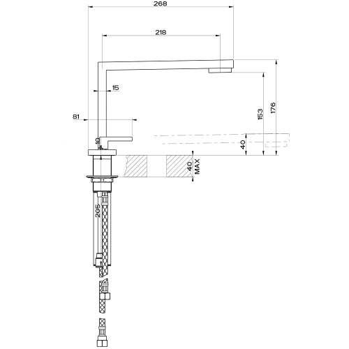 Immagine di Gessi SU&GIU' miscelatore con comando remoto e canna abbattibile, finitura cromo 17431#031