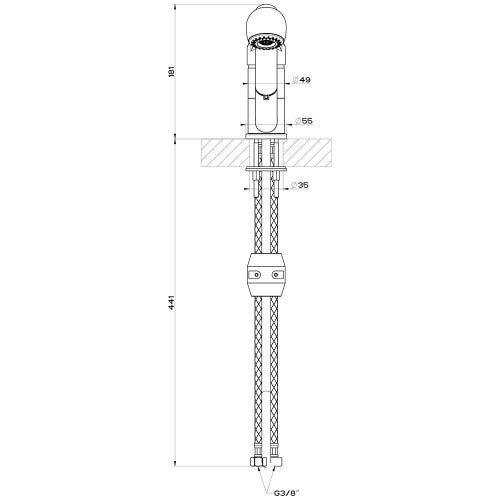 Immagine di Gessi CARY miscelatore monocomando, con canna girevole e doccetta estraibile doppio getto, per lavello, finitura cromo 18971#031