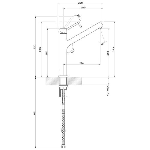 Immagine di Gessi THALIUM miscelatore monocomando con canna girevole, finitura cromo 23551#031