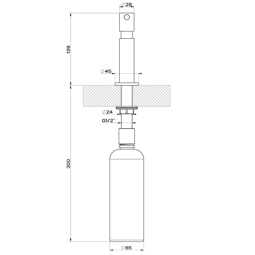Immagine di Gessi Dispenser porta sapone da banco, con carica dall'alto, finitura warm bronze brushed PVD 29651#726
