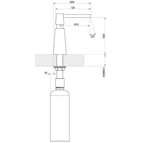 Immagine di Gessi Dispenser porta sapone da banco, con carica dall'alto, finitura cromo 29654#031
