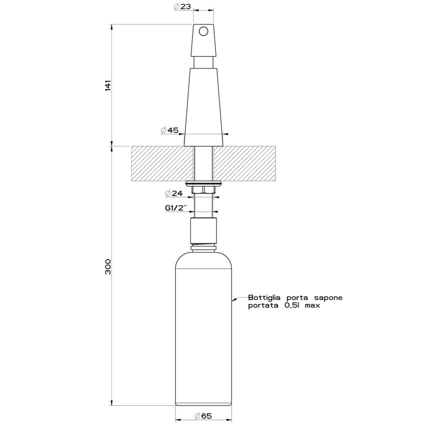 Immagine di Gessi Dispenser porta sapone da banco, con carica dall'alto, finitura cromo 29654#031
