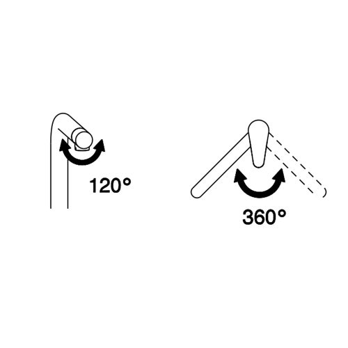 Immagine di Gessi OXYGENE miscelatore monocomando, con canna girevole e testina orientabile 120°, per lavello, finitura finox 50201#149