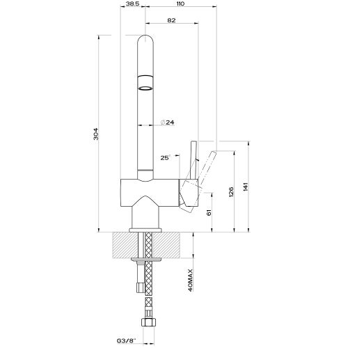 Immagine di Gessi OXYGENE miscelatore monocomando con canna girevole, per lavello, finitura cromo 50309#031