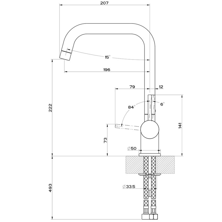 Immagine di Gessi OXYGENE miscelatore monocomando con canna girevole, per lavello, finitura cromo 50309#031
