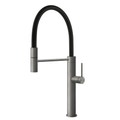 Immagine di Gessi 316 FLESSA miscelatore semi pro monocomando, con canna girevole e doccetta estraibile mono getto, finitura steel brushed  60010#239