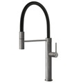 Immagine di Gessi 316 CESELLO miscelatore semi pro monocomando, con canna girevole e doccetta estraibile mono getto, finitura steel brushed 60014#239