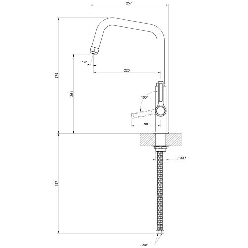 Immagine di Gessi OFFICINE miscelatore monocomando con canna girevole, finitura finox 60051#149