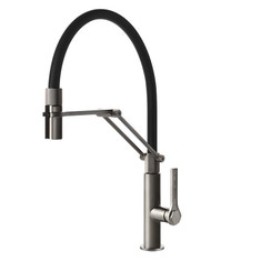 Immagine di Gessi OFFICINE miscelatore semi pro monocomando, con canna girevole e doccetta estraibile doppio getto, finitura cromo 60055#031
