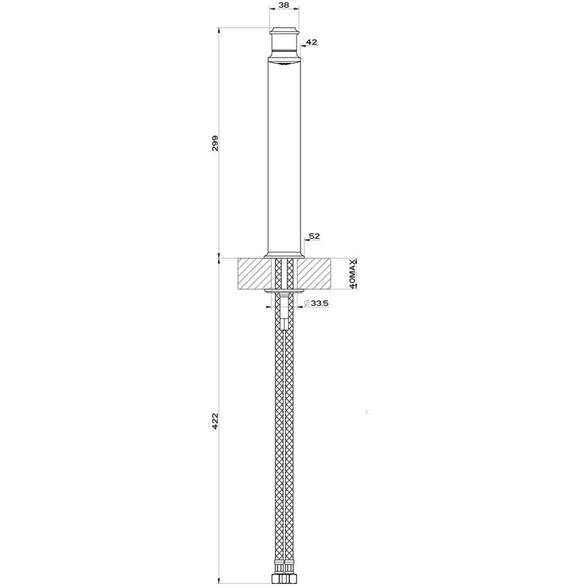 Immagine di Gessi ELEGANZA miscelatore lavabo H.30 cm, con scarico e flessibili di collegamento, finitura black metal PVD  46003#706