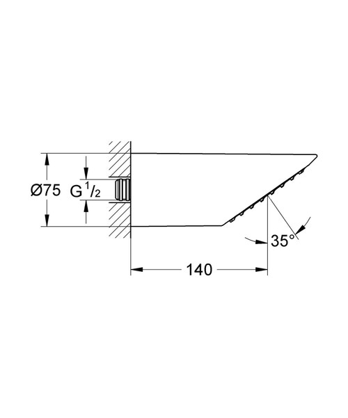Immagine di Grohe Sena 75 Soffione laterale doccia finitura cromo 28308000