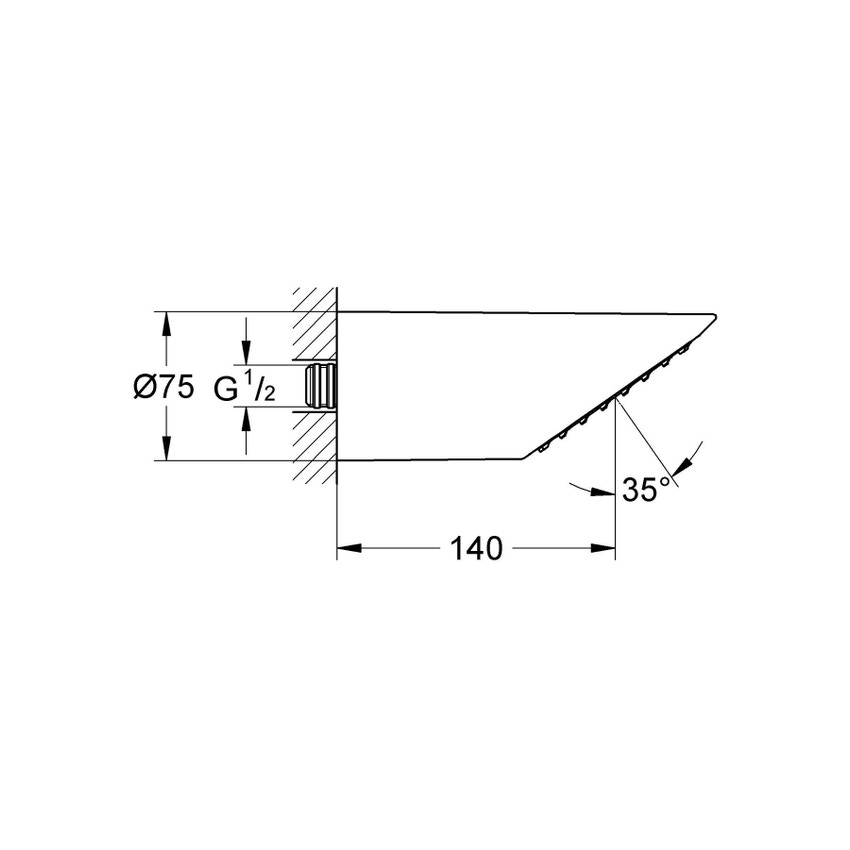 Immagine di Grohe Sena 75 Soffione laterale doccia finitura cromo 28308000