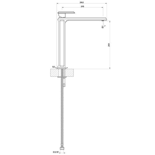 Immagine di Gessi ELEGANZA miscelatore lavabo H.30 cm, senza scarico, con flessibili di collegamento, finitura gold brushed CCP 46004#087