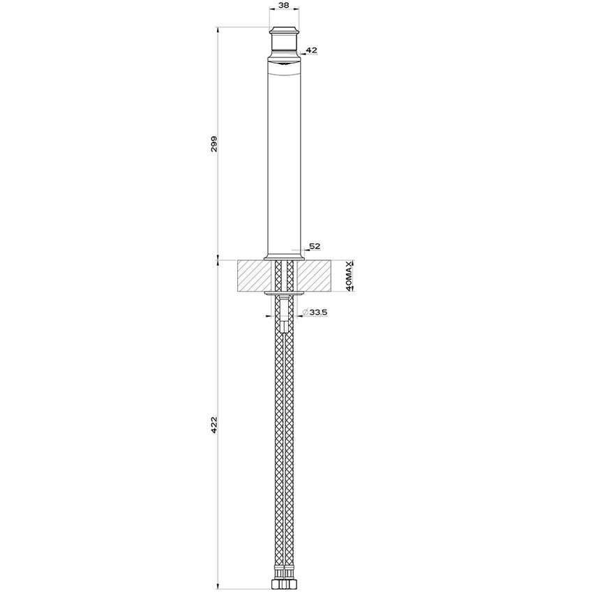 Immagine di Gessi ELEGANZA miscelatore lavabo H.30 cm, senza scarico, con flessibili di collegamento, finitura gold brushed CCP 46004#087