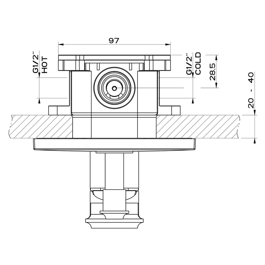 Immagine di Gessi ELEGANZA miscelatore doccia, a parete, 2 uscite, con deviatore automatico bagno/doccia, senza corpo incasso, finitura gold CCP 46079#080