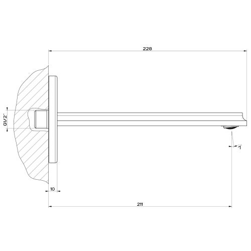 Immagine di Gessi ELEGANZA bocca a parete, finitura copper PVD 46100#030