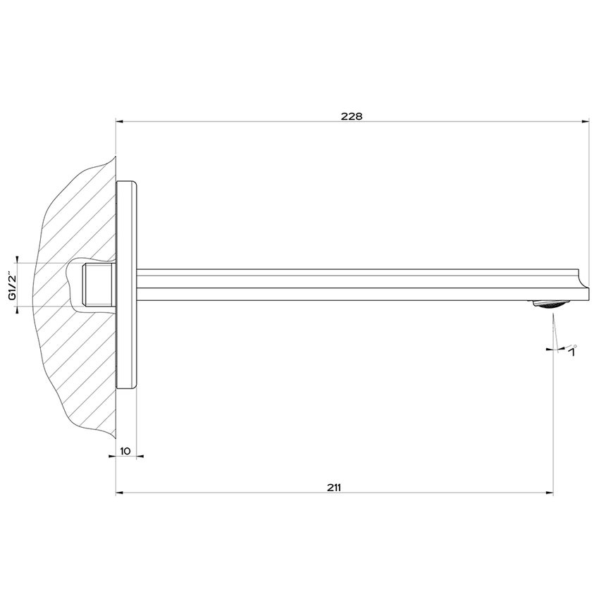 Immagine di Gessi ELEGANZA bocca a parete, finitura copper PVD 46100#030